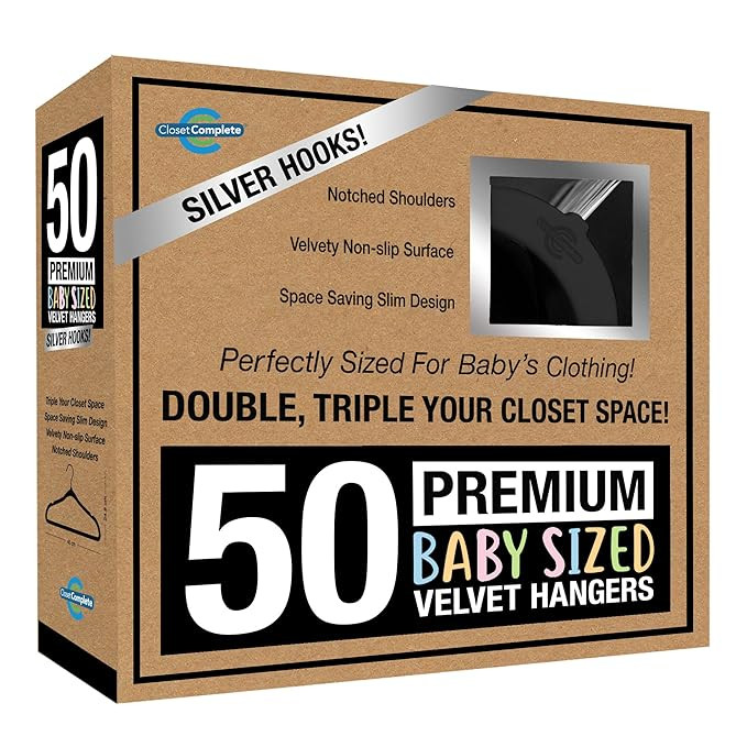Closet Complete Baby Velvet Hangers, Premium Quality, True-Heavyweight, Virtually-UNBREAKABLE, Ul... | Amazon (US)