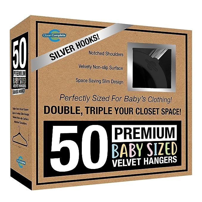 Closet Complete Baby Velvet Hangers, Premium Quality, True-Heavyweight, Virtually-UNBREAKABLE, Ul... | Amazon (US)