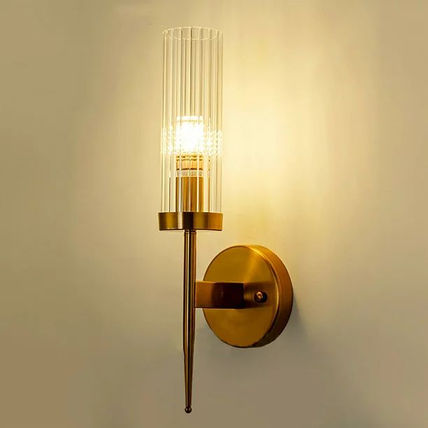 OUKANING Modern Gold Wall Lamp Glass Wall Sconce Lamp Fixture Living Room Bedroom Hallway - Walma... | Walmart (US)