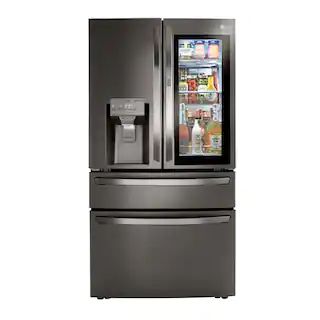 LG Electronics 23 cu. ft. 4-Door French Door Refrigerator w/ InstaView, Craft Ice in PrintProof Blac | The Home Depot