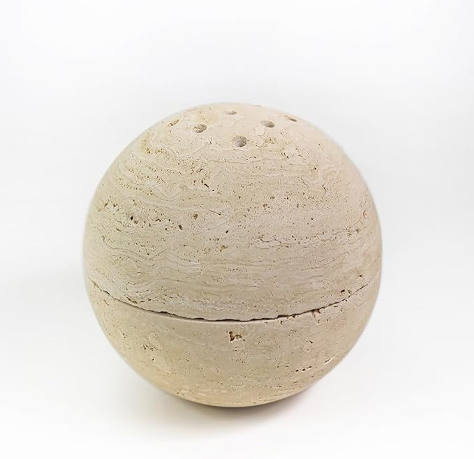 100% natural travertine spherical Incense burner, manual incense burner holder, Ideal for smudgin... | Amazon (US)