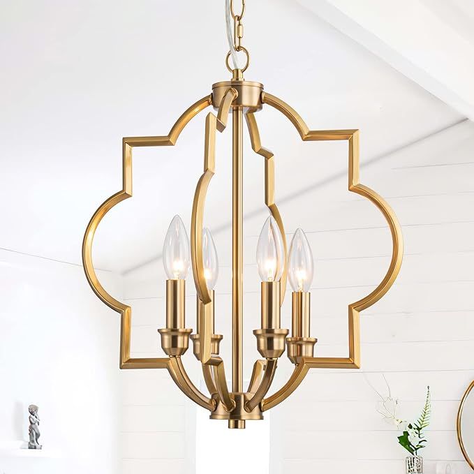 Gold Farmhouse Chandelier Dining Room Light Fixtures Over Table, Brass Kitchen Island Pendant Lig... | Amazon (US)