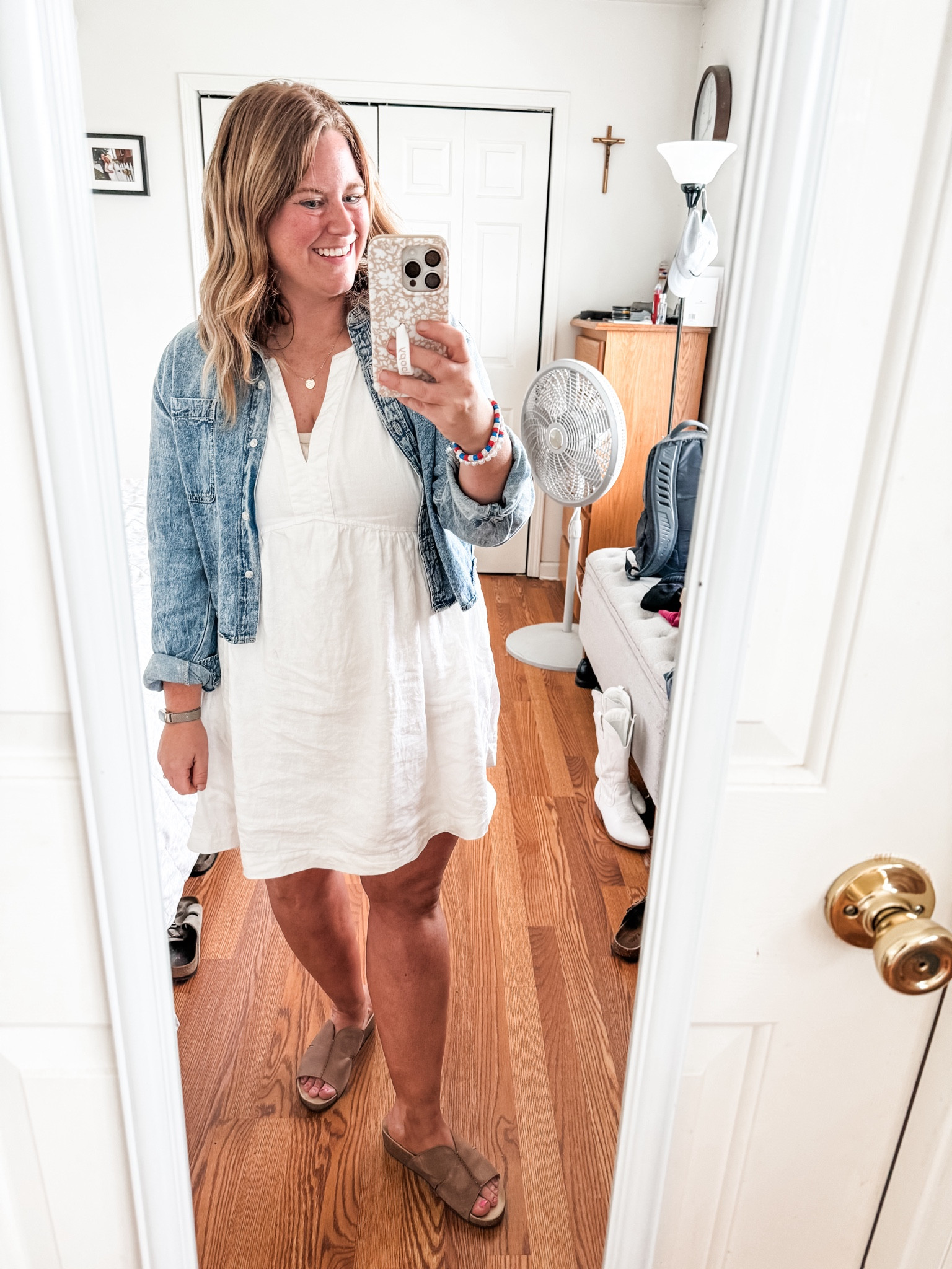 Teacher outfit - white linen dress with a denim shirt.  Both are older but linked similar  

#LTKWorkwear #LTKMidsize #LTKFindsUnder50