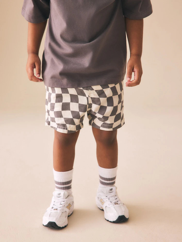 Grey/White Checkerboard Pull On Shorts (3mths-7yrs) | Next US
