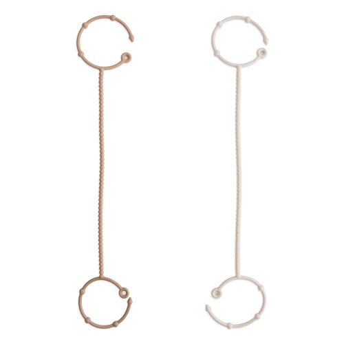 mushie Adjustable Silicone Toy Straps 2-Pack | Baby Accessories Holder for Travel, Stroller, High Chair (Natural/Shifting Sand) | Amazon (US)