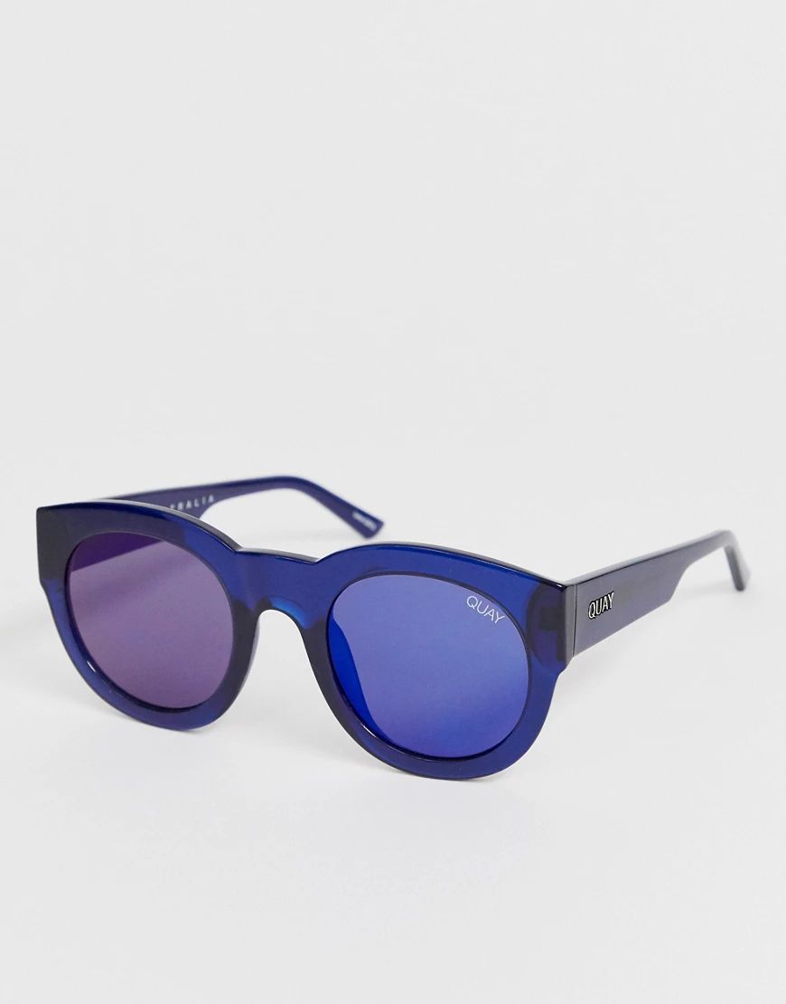 Quay Australia if only round sunglasses in blue | ASOS (Global)