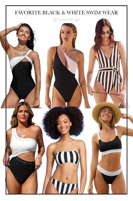 My favorite black and white swimsuits and black and white bikinis | black and white swimwear | black and white cover up 

#LTKSwim #LTKOver40 #LTKStyleTip