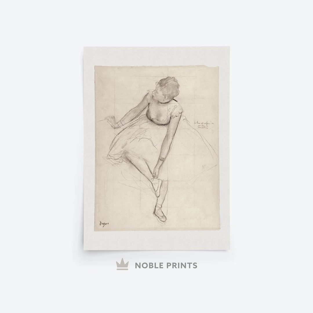 Sketch of a Ballerina, Printable, French Vintage Art, Vintage Dancer Drawing, Edgar Degas Print, ... | Etsy (US)