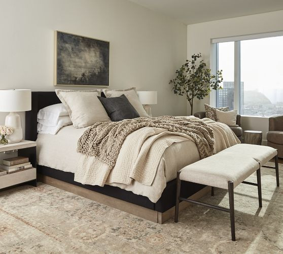 Pick-Stitch Handcrafted Cotton Linen Quilt | Pottery Barn (US)