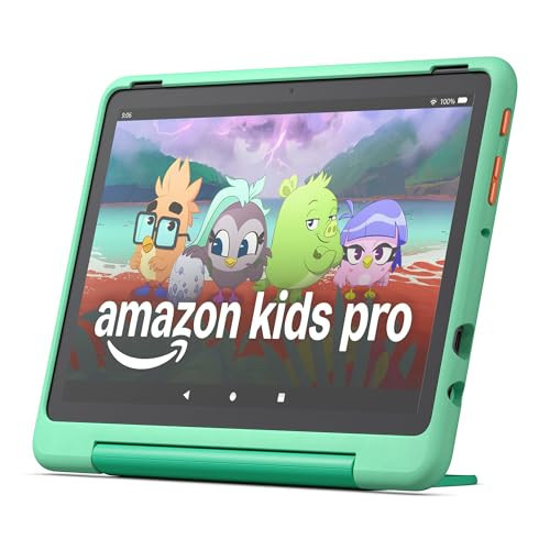 Amazon Fire HD 10 Kids Pro tablet (newest model) ages 6-12 | Bright 10.1" HD screen | Slim case for older kids, ad-free content, parental controls, 13-hr battery, 32 GB, Mint | Amazon (US)