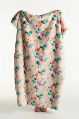 Maeve Printed Faux Fur Throw Blanket | Anthropologie (US)