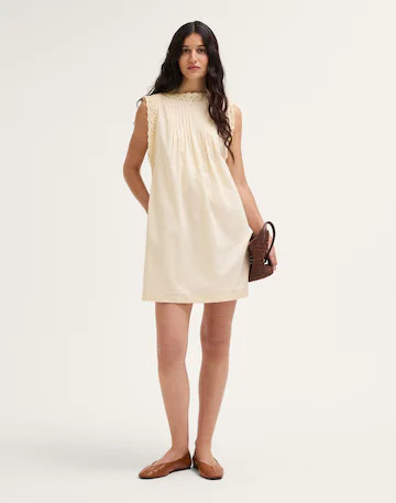 Crochet-Trim Boatneck Mini Dress | Madewell