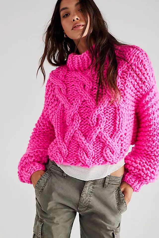 Loopy Mango Cropped Fisherman Sweater | Free People (Global - UK&FR Excluded)