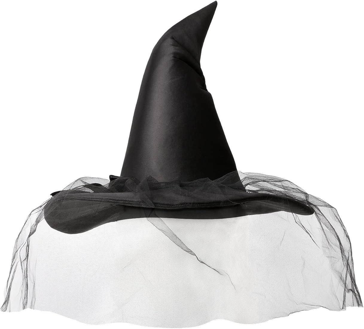 Halloween Witch Hat Women Black Wicked One Side Veils (Half Veil) Costume Cosplay Party Girl S Size | Amazon (US)