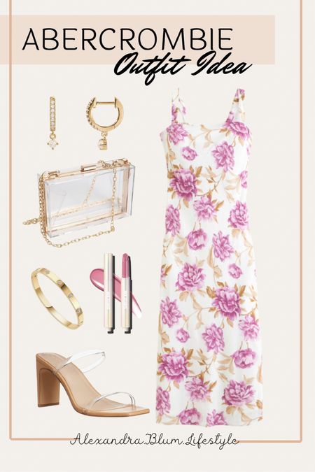 I’m in love with this floral pink and white dress from Abercrombie! Perfect easter dress, wedding guest dress, and vacation dresses! Amazon accessories with clear heals, clear crossbody small purse, gold bangle, and gold hoop earrings! 

#LTKFindsUnder100 #LTKShoeCrush #LTKWedding