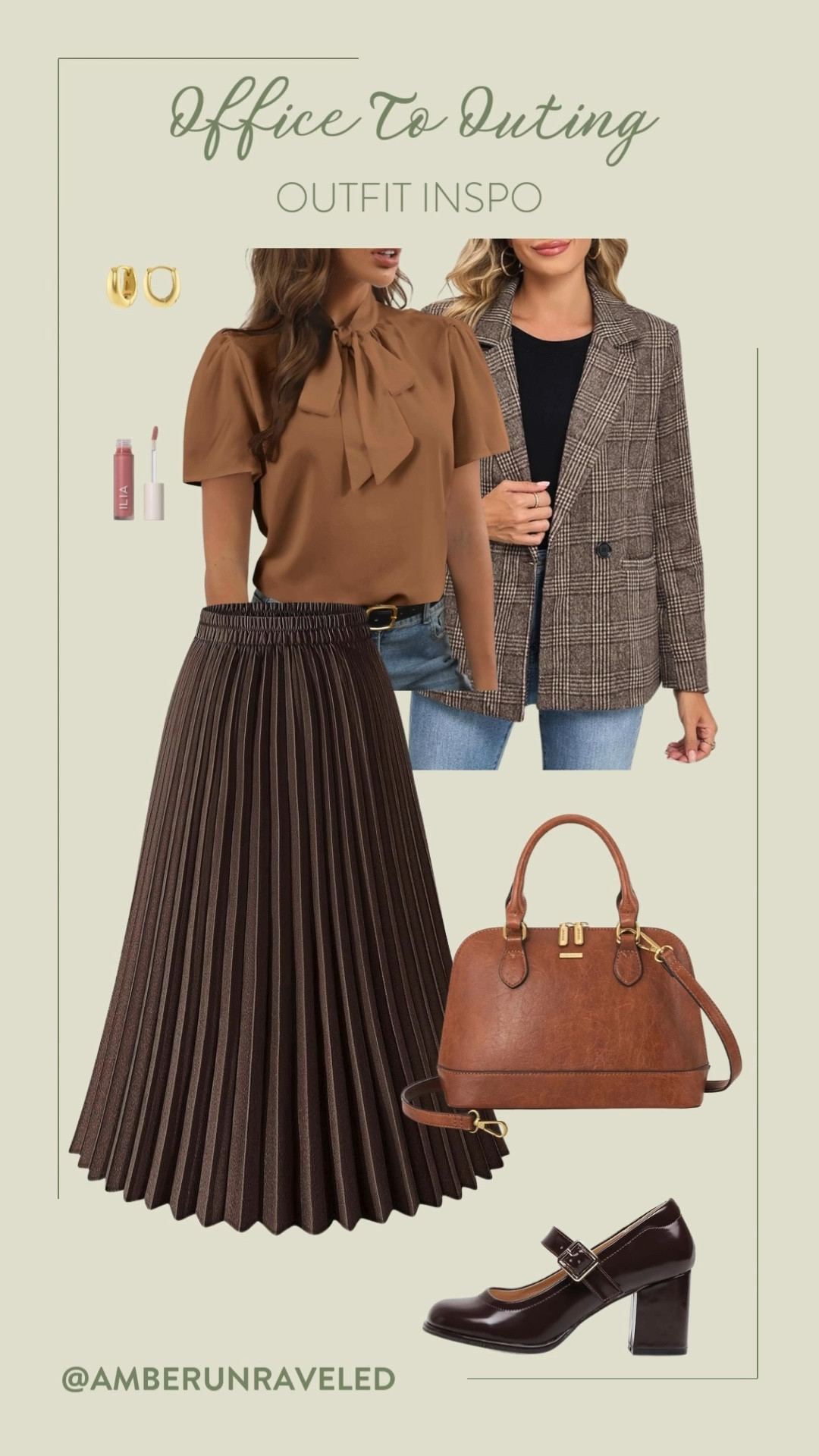 Both these outfits are total inspo for looking effortlessly stylish all day long! Style this pleated skirt with a brown bow neck blouse and blazer for work, and then you can just throw a cute argyle knit sweater vest with loafers for a night out!
#worktoweekend #officelook #preppystyle #affordablefashion

#LTKU #LTKStyleTip #LTKSeasonal