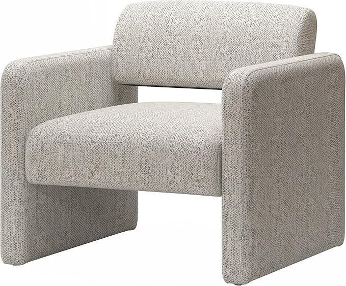 Cream Solid Color Single Sofa Chair, upholstered Armchair, Classic Minimalist Single Sofa, Suitab... | Amazon (US)