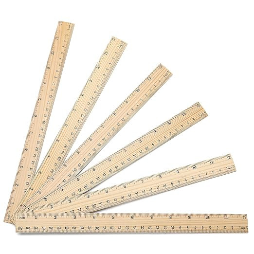 10 Pack Wooden Ruler 12 Inch Rulers Bulk Wood Measuring Ruler Office Ruler 2 Scale | Amazon (US)