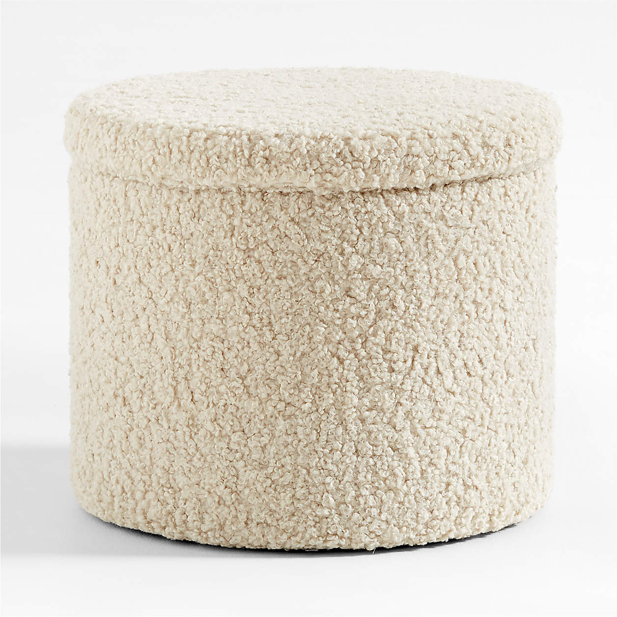 Dot Cream White Sherpa Kids Storage Ottoman and Stool + Reviews | Crate & Kids | Crate & Barrel