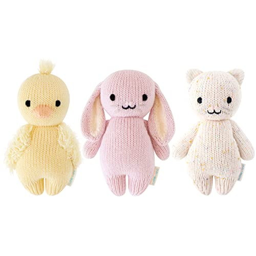 Cuddle + Kind Animal Bundle - Duck, Bunny (Lilac), Kitten (Confetti) - Set of 3 Baby Lovingly Handcrafted, Fair Trade, Heirloom Quality | Amazon (US)
