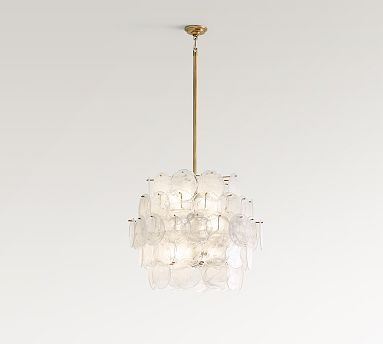 Riviera Glass Disc Chandelier (26") | Pottery Barn (US)