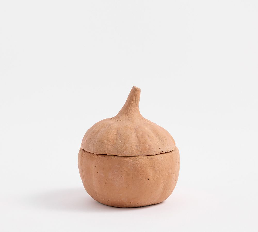 Artisan Terracotta Pumpkin Candle - Pumpkin &amp; Amber | Pottery Barn (US)