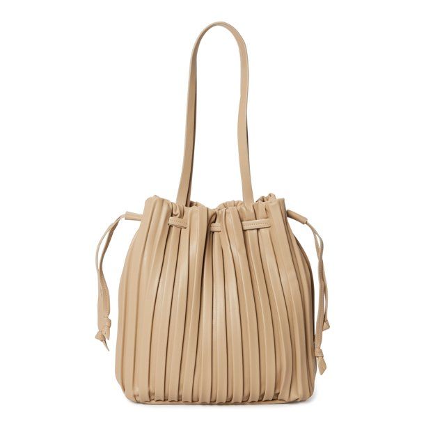 Time & Tru Women's Pleated Bucket Handbag | Walmart (US)