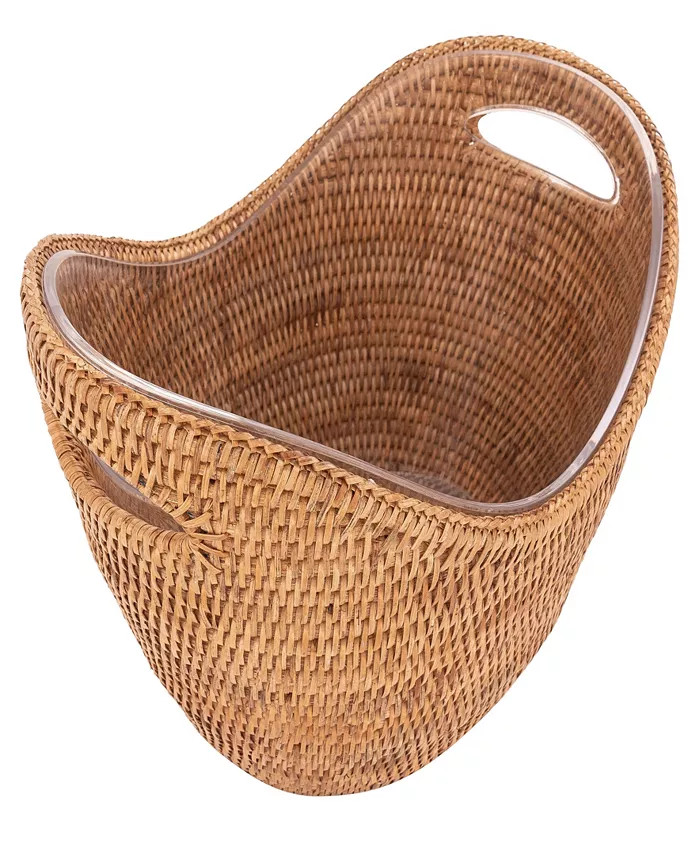 Rattan Champagne Bucket with Acrylic Insert | Macy's