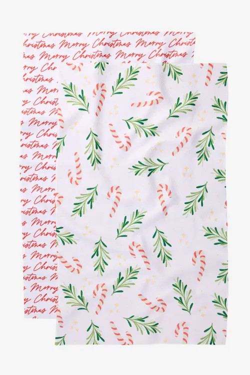 Geometry Kitchen Tea Towel Set in Candy Cane Holiday at Nordstrom | Nordstrom
