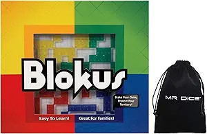 Blokus Strategy Board Game Bundle with Mr Dice Drawstring Bag | Amazon (US)
