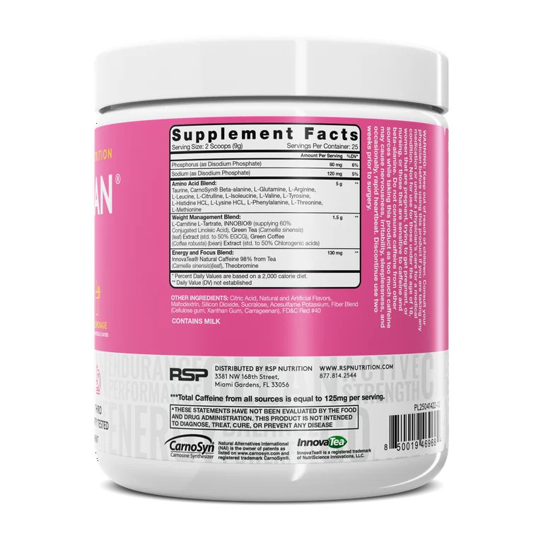 RSP Nutrition AminoLean Pre Workout Powder with BCAAs, Amino Acid Energy for Lean Muscle | Walmart (US)