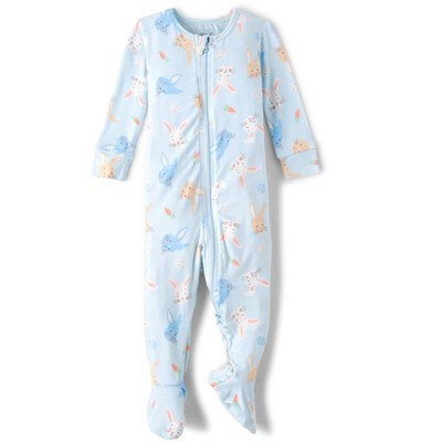 The Children's Place Toddler Boys Matching Family Long Sleeve Easter Footed One Piece Pajamas - Super Soft Blue 2T | Target