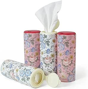 Carrotez Car Tissue Holder, 4 Pack (60 Sheets ea), Car Tissues for Cup Holder, Facial Tissues in ... | Amazon (US)