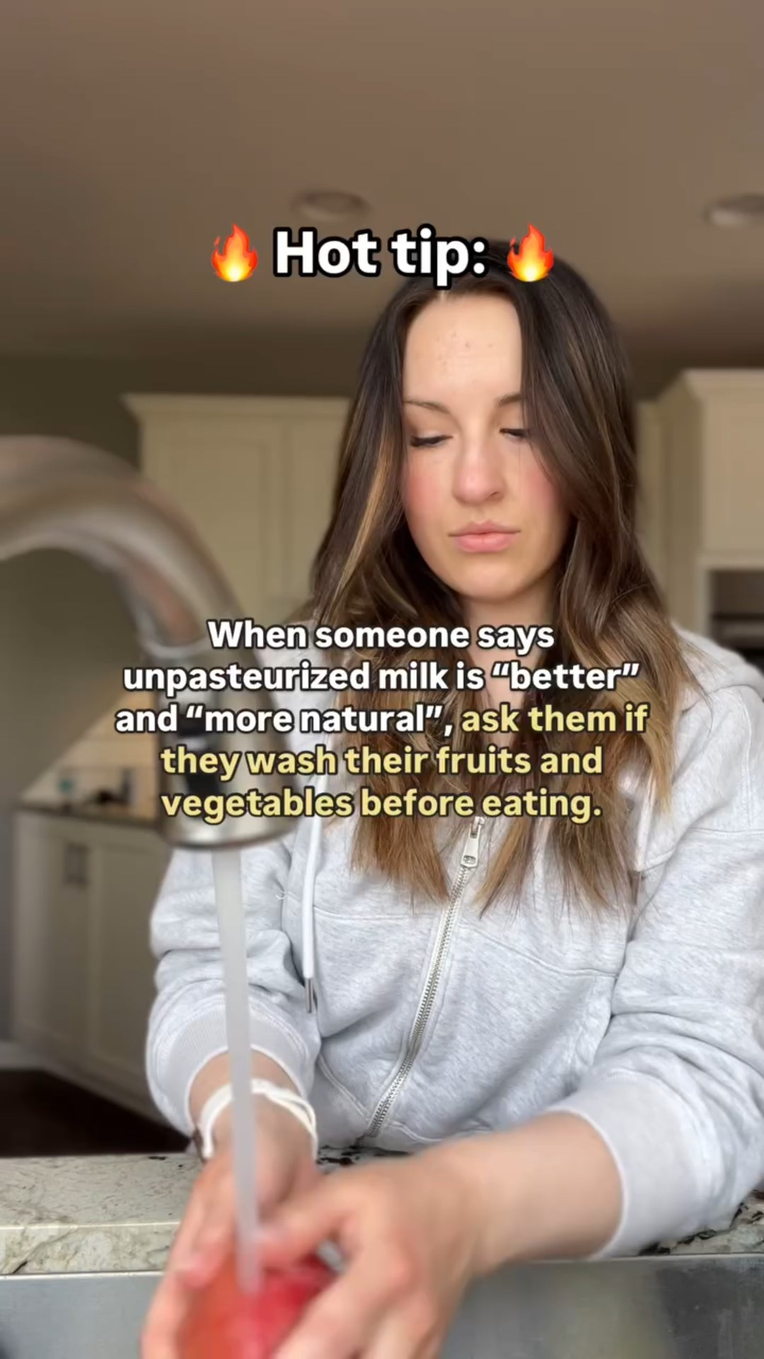 Why?

Because we wash fruits and veggies before eating them to get harmful bacteria (and pesticide residue) off. 

And we never question if they’re still good for us after washing, do we?

You know what else removes harmful bacteria and maintains the beneficial nutrients?

Pasteurizing milk.

Anyone telling you it “ruins the milk” and it’s better “in its natural state” has either been manipulated and lied to, or is manipulating and lying to YOU. 

Pointing out cognitive dissonance is essential to avoid harmful all-or-nothing thinking. 

Let me know if you try this out 😉 
•
•
•
•
•
#rawmilk #organicfoods #organic #pasteurization #milk #dairy #dairyfoods