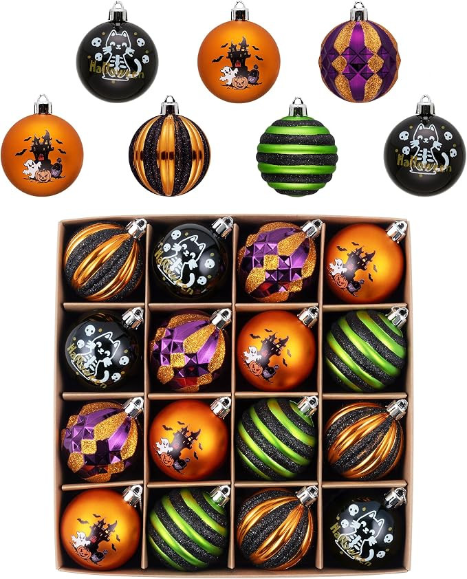 Valery Madelyn Halloween Ornaments Tree Decorations Indoor, 16ct 2.36inch Shatterproof Black Cat ... | Amazon (CA)