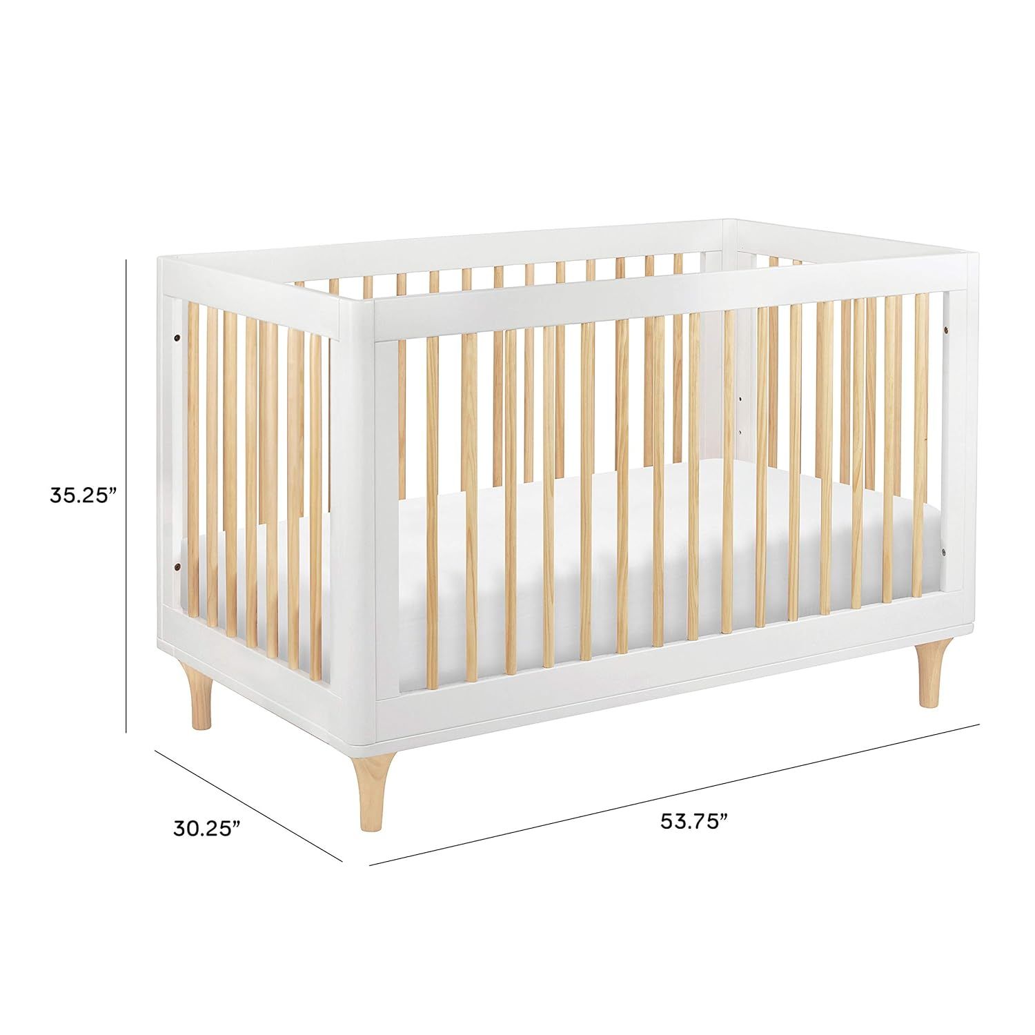 Babyletto Lolly 3-in-1 Convertible Crib with Toddler Bed Conversion Kit in White and Natural, Gre... | Amazon (US)