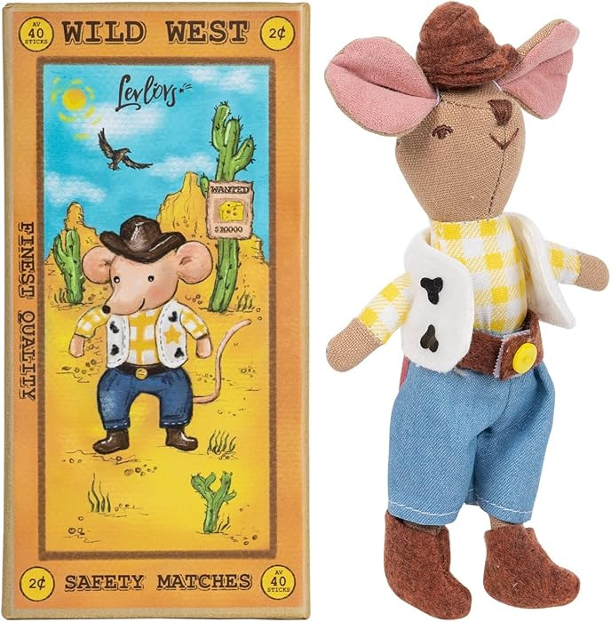 LEVLOVS Christmas Mouse in a Matchbox and Friends Toy Baby Registry Gift Cowboy Mouse PlushToy | Amazon (US)