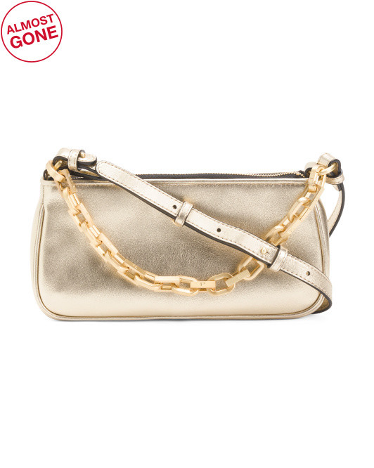 Laminated Suede Mini Half Moon Love Bird Baguette With Strap | TJ Maxx