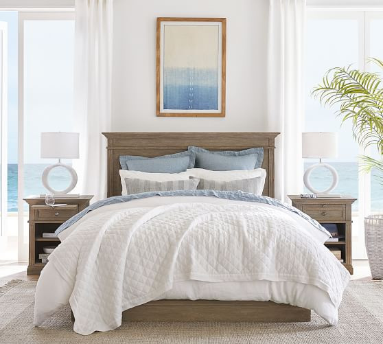 Belgian Flax Linen Diamond Quilt | Pottery Barn (US)