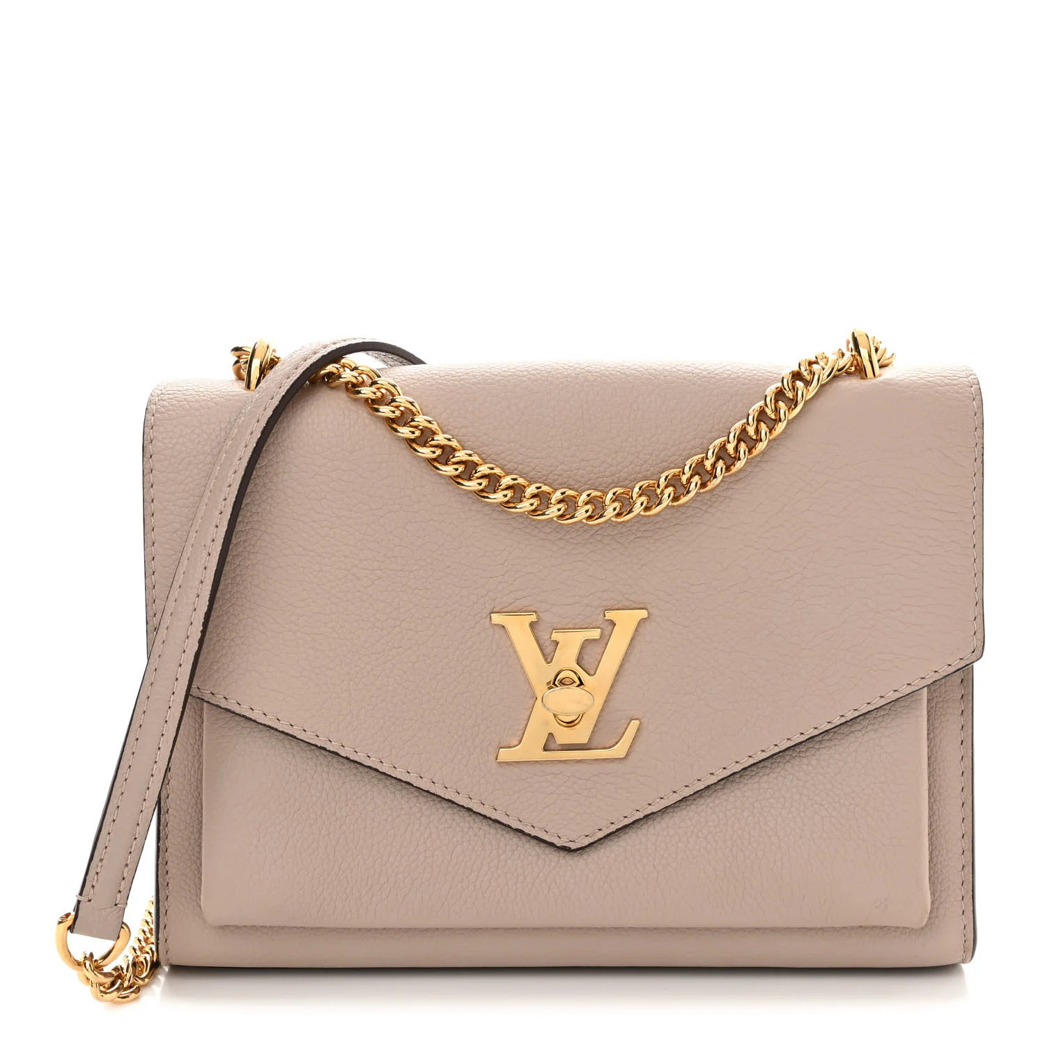 Soft Calfskin Mylockme Chain Bag BB Greige | FASHIONPHILE (US)