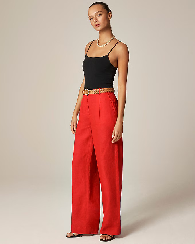 Wide-leg Essential pant in linen | J. Crew US