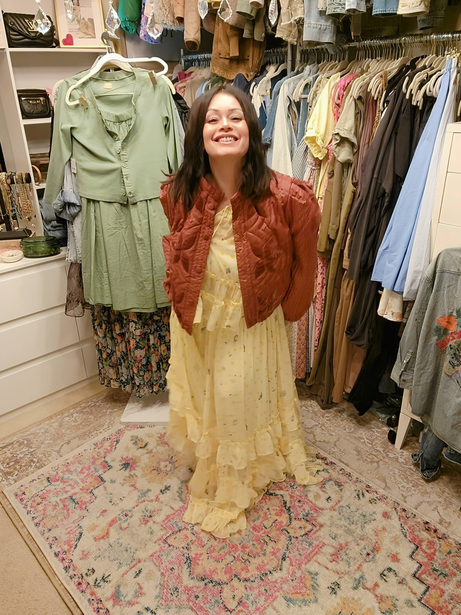 Wearing a size medium in the jacket. I have the same one in a few other colors in a size small & prefer the small with this style of jacket. 

#LTKParties #LTKStyleTip #LTKOver40