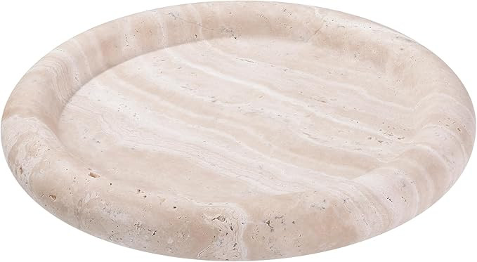 Navaris Travertine Decorative Tray - Durable Bathroom Organiser Dish - Circular Trays for Perfume... | Amazon (CA)