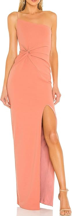 Rcmolly Women's Sexy Spaghetti Straps Backless Maxi Dress One Shoulder Dress Evening Party Formal... | Amazon (US)