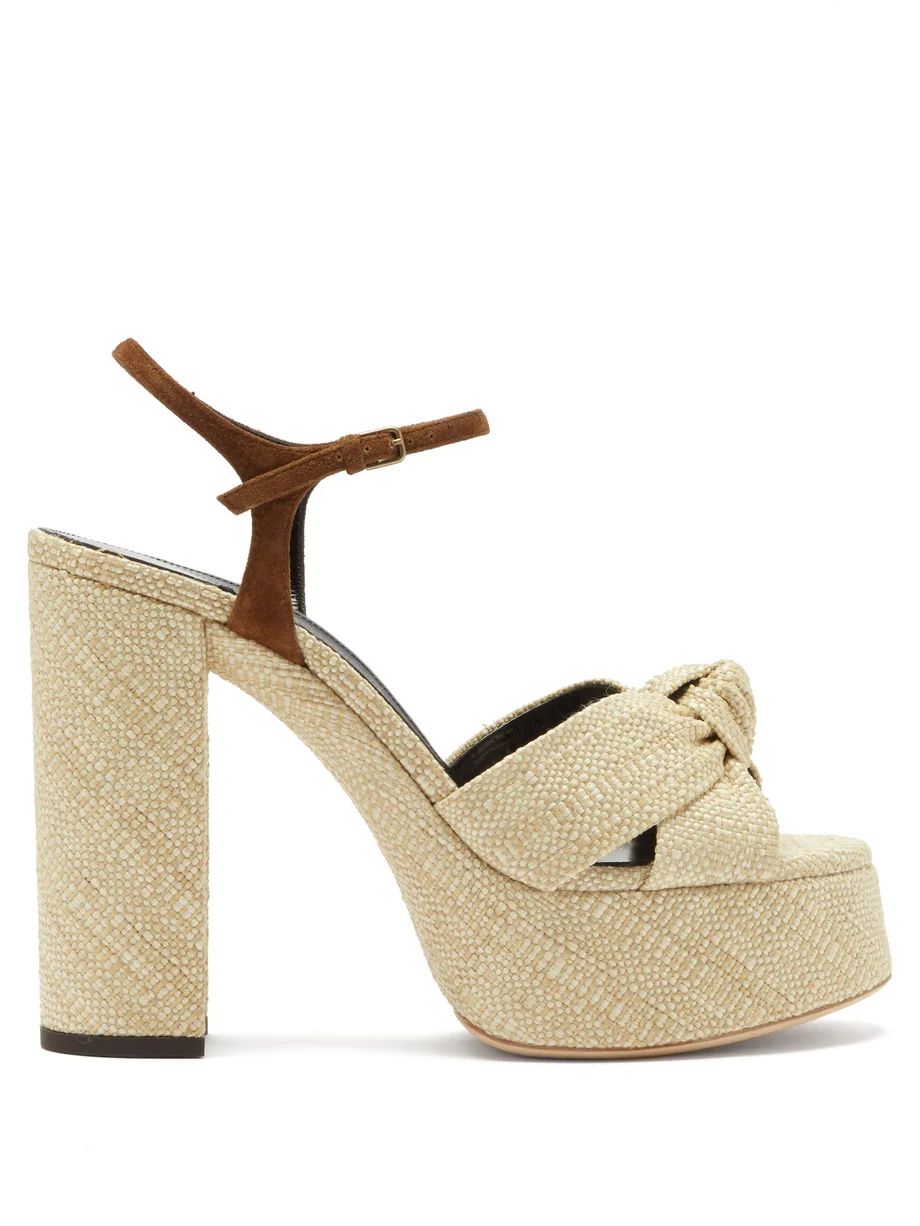 Bianca knotted raffia platform sandals | Matches (US)