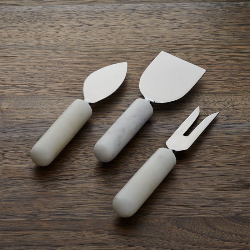 Marble Cheese Knives, Set of 3 + Reviews | Crate and Barrel | Crate & Barrel