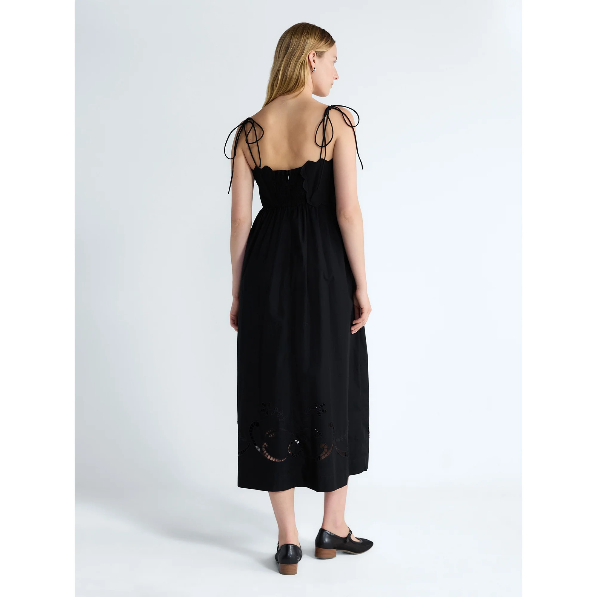 Free Assembly Women’s Embroidered Cotton Midi Dress, Sizes XS-XXL | Walmart (US)