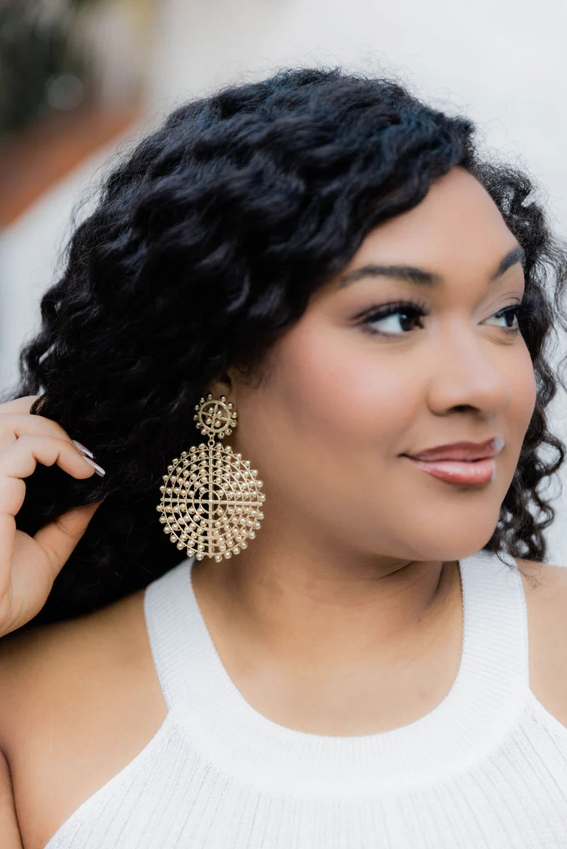 Love Me Best Gold Hoop Rings Earrings | Pink Lily