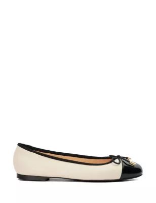 Leather Bow Slip On Flat Ballet Pumps | Marks & Spencer (UK)