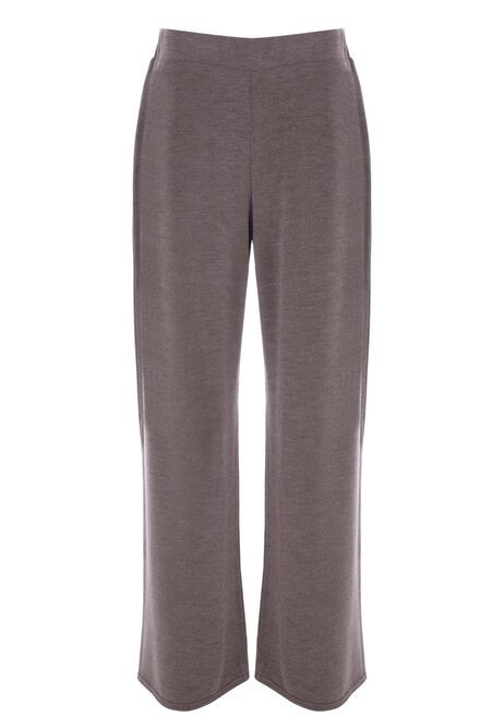 Womens Brown Textured Wide Leg Trousers | Peacocks